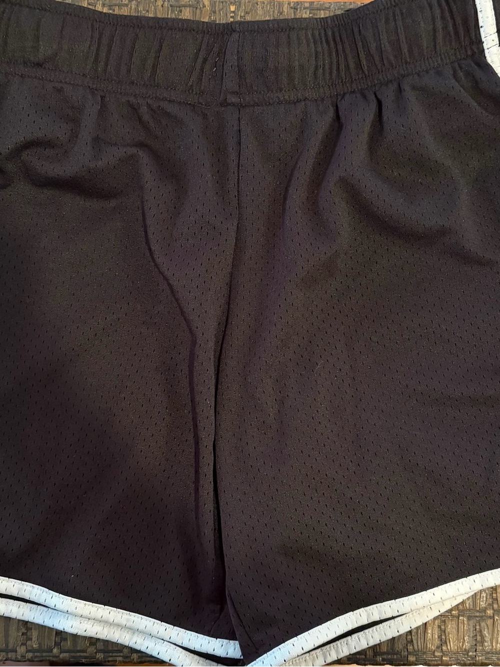 Danskin Black Athletic Mesh Shorts with White Trim